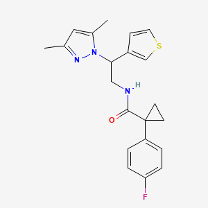 N-(2-(3,5-dimethyl-1H-pyrazol-1-yl)-2-(thiophen-3-yl)ethyl)-1-(4-fluorophenyl)cyclopropanecarboxamide