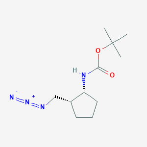 molecular formula C11H20N4O2 B2401465 叔丁基 N-[(1R,2R)-2-(叠氮甲基)环戊基]氨基甲酸酯 CAS No. 2155840-30-3