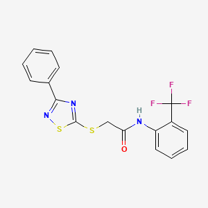 2-((3-phenyl-1,2,4-thiadiazol-5-yl)thio)-N-(2-(trifluoromethyl)phenyl)acetamide