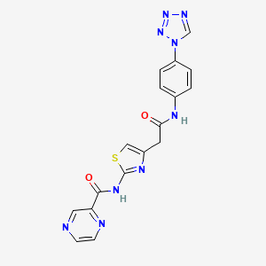 N-(4-(2-((4-(1H-tetrazol-1-yl)phenyl)amino)-2-oxoethyl)thiazol-2-yl)pyrazine-2-carboxamide