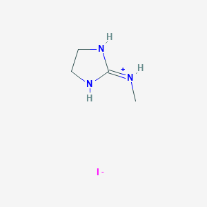 molecular formula C4H10IN3 B2401473 2-(甲基氨基)-4,5-二氢-1H-咪唑-3-鎓碘化物 CAS No. 200277-73-2