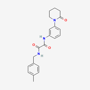 molecular formula C21H23N3O3 B2401475 N1-(4-メチルベンジル)-N2-(3-(2-オキソピペリジン-1-イル)フェニル)オキサラミド CAS No. 941982-68-9