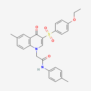 molecular formula C27H26N2O5S B2401479 N-(p-tolil)-2-(3-((4-etoxi-fenil)sulfonil)-6-metil-4-oxoquinolin-1(4H)-il)acetamida CAS No. 895646-00-1