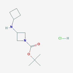 molecular formula C12H23ClN2O2 B2401490 Tert-butyl 3-(cyclobutylamino)azetidine-1-carboxylate hydrochloride CAS No. 1955547-69-9