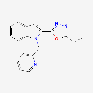 molecular formula C18H16N4O B2401491 2-ethyl-5-(1-(pyridin-2-ylmethyl)-1H-indol-2-yl)-1,3,4-oxadiazole CAS No. 921547-25-3