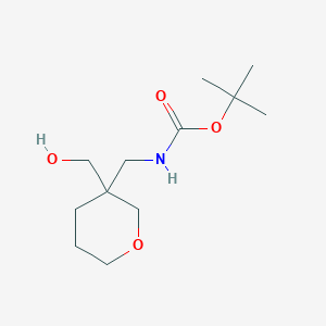 molecular formula C12H23NO4 B2401492 叔丁基N-[[3-(羟甲基)氧杂-3-基]甲基]氨基甲酸酯 CAS No. 2152290-49-6