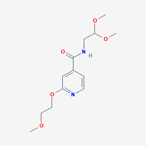 molecular formula C13H20N2O5 B2401496 N-(2,2-二甲氧基乙基)-2-(2-甲氧基乙氧基)异烟酰胺 CAS No. 2034429-85-9