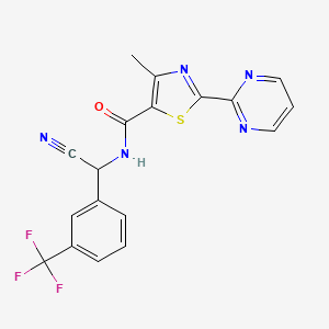 N-[Cyano-[3-(trifluoromethyl)phenyl]methyl]-4-methyl-2-pyrimidin-2-yl-1,3-thiazole-5-carboxamide
