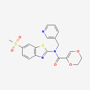 N-(6-(methylsulfonyl)benzo[d]thiazol-2-yl)-N-(pyridin-3-ylmethyl)-5,6-dihydro-1,4-dioxine-2-carboxamide