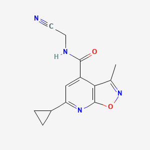 molecular formula C13H12N4O2 B2401501 N-(氰甲基)-6-环丙基-3-甲基-[1,2]恶唑并[5,4-b]吡啶-4-甲酰胺 CAS No. 1280976-57-9