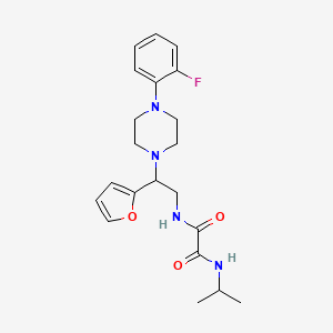 molecular formula C21H27FN4O3 B2401506 N1-(2-(4-(2-fluorophenyl)piperazin-1-yl)-2-(furan-2-yl)ethyl)-N2-isopropyloxalamide CAS No. 877633-31-3