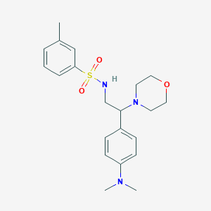 molecular formula C21H29N3O3S B2401563 N-(2-(4-(二甲氨基)苯基)-2-吗啉乙基)-3-甲基苯磺酰胺 CAS No. 946287-77-0