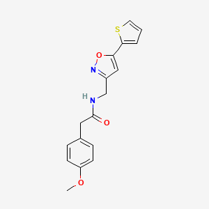 B2401596 2-(4-methoxyphenyl)-N-((5-(thiophen-2-yl)isoxazol-3-yl)methyl)acetamide CAS No. 946263-38-3