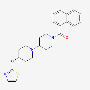 molecular formula C24H27N3O2S B2401599 Naphthalen-1-yl(4-(thiazol-2-yloxy)-[1,4'-bipiperidin]-1'-yl)methanone CAS No. 1705836-00-5