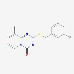 2-[(3-Fluorophenyl)methylsulfanyl]-9-methylpyrido[1,2-a][1,3,5]triazin-4-one