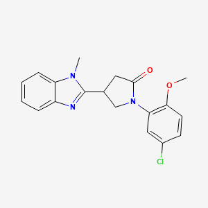 molecular formula C19H18ClN3O2 B2401603 1-(5-chloro-2-methoxyphenyl)-4-(1-methyl-1H-benzimidazol-2-yl)pyrrolidin-2-one CAS No. 862828-70-4