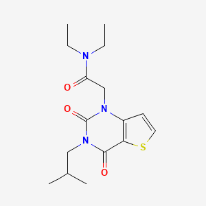 molecular formula C16H23N3O3S B2401611 N,N-二乙基-2-[3-(2-甲基丙基)-2,4-二氧代-3,4-二氢噻吩并[3,2-d]嘧啶-1(2H)-基]乙酰胺 CAS No. 1260938-39-3
