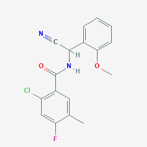 molecular formula C17H14ClFN2O2 B2401620 2-Chloro-N-[cyano-(2-methoxyphenyl)methyl]-4-fluoro-5-methylbenzamide CAS No. 1436260-29-5