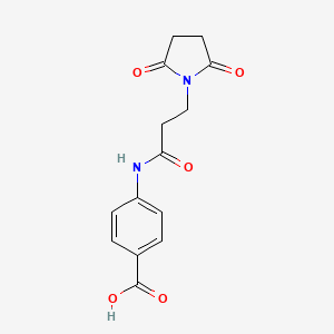 molecular formula C14H14N2O5 B2401675 4-[3-(2,5-二氧代吡咯烷-1-基)丙酰胺基]苯甲酸 CAS No. 1099032-66-2