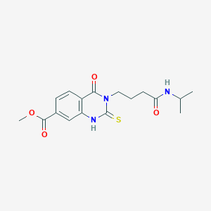 molecular formula C17H21N3O4S B2401677 Methyl 3-(4-(isopropylamino)-4-oxobutyl)-4-oxo-2-thioxo-1,2,3,4-tetrahydroquinazoline-7-carboxylate CAS No. 946307-02-4
