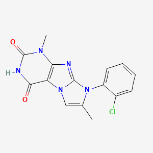 molecular formula C15H12ClN5O2 B2401683 6-(2-Chlorophenyl)-4,7-dimethylpurino[7,8-a]imidazole-1,3-dione CAS No. 876671-55-5