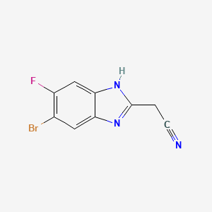 molecular formula C9H5BrFN3 B2401688 5-溴-2-(氰甲基)-6-氟苯并咪唑 CAS No. 1514433-81-8