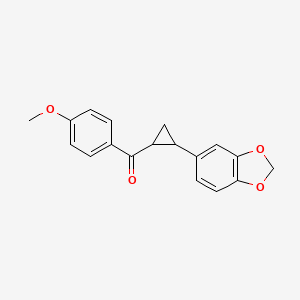 molecular formula C18H16O4 B2401711 [2-(1,3-Benzodioxol-5-yl)cyclopropyl](4-methoxyphenyl)methanone CAS No. 338749-14-7