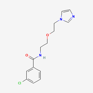 molecular formula C14H16ClN3O2 B2401712 N-(2-(2-(1H-咪唑-1-基)乙氧基)乙基)-3-氯苯甲酰胺 CAS No. 2034568-30-2