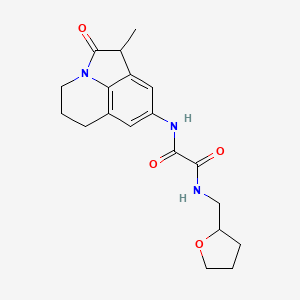molecular formula C19H23N3O4 B2401713 N1-(1-methyl-2-oxo-2,4,5,6-tetrahydro-1H-pyrrolo[3,2,1-ij]quinolin-8-yl)-N2-((tetrahydrofuran-2-yl)methyl)oxalamide CAS No. 898454-91-6