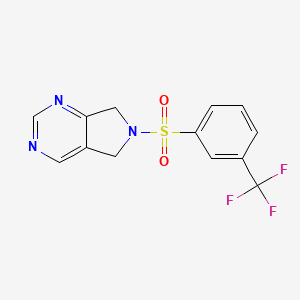 molecular formula C13H10F3N3O2S B2401714 6-((3-(trifluoromethyl)phenyl)sulfonyl)-6,7-dihydro-5H-pyrrolo[3,4-d]pyrimidine CAS No. 1448076-59-2
