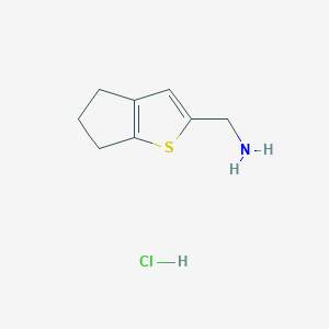 molecular formula C8H12ClNS B2401726 5,6-二氢-4H-环戊[b]噻吩-2-基甲胺；盐酸盐 CAS No. 2305252-25-7