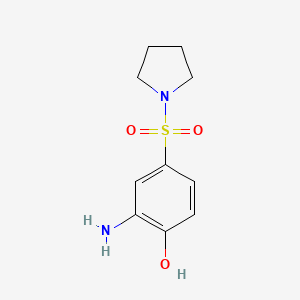molecular formula C10H14N2O3S B2401728 2-氨基-4-(吡咯烷-1-磺酰基)苯酚 CAS No. 726151-75-3