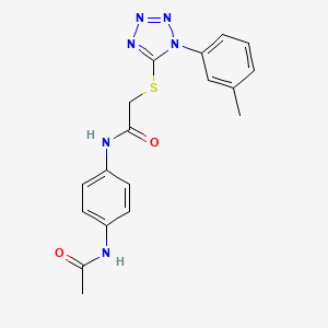 molecular formula C18H18N6O2S B2401746 N-(4-乙酰氨基苯基)-2-[1-(3-甲基苯基)四唑-5-基]硫代乙酰胺 CAS No. 874467-72-8