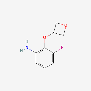 molecular formula C9H10FNO2 B2401750 3-氟-2-(氧杂环-3-氧基)苯胺 CAS No. 1349717-82-3