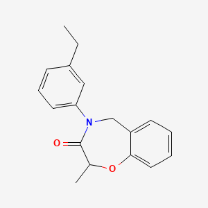 molecular formula C18H19NO2 B2401760 4-(3-ethylphenyl)-2-methyl-4,5-dihydro-1,4-benzoxazepin-3(2H)-one CAS No. 1396767-59-1