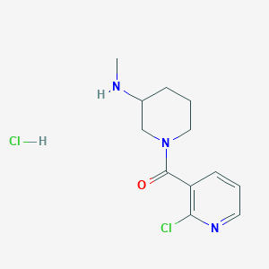 molecular formula C12H17Cl2N3O B2401781 (2-氯吡啶-3-基)(3-(甲氨基)哌啶-1-基)甲酮盐酸盐 CAS No. 1353946-26-5