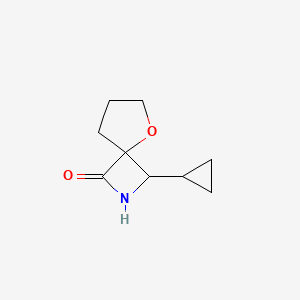 molecular formula C9H13NO2 B2401783 3-环丙基-5-氧杂-2-氮杂螺[3.4]辛烷-1-酮 CAS No. 1820687-31-7