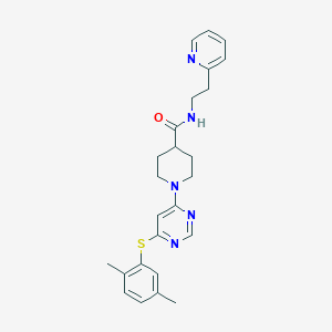 molecular formula C25H29N5OS B2401784 1-(6-((2,5-dimethylphenyl)thio)pyrimidin-4-yl)-N-(2-(pyridin-2-yl)ethyl)piperidine-4-carboxamide CAS No. 1251573-59-7