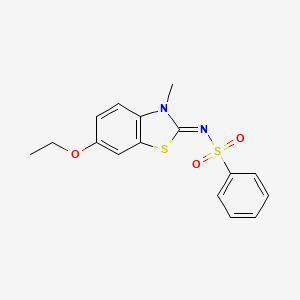 B2401785 (Z)-N-(6-ethoxy-3-methylbenzo[d]thiazol-2(3H)-ylidene)benzenesulfonamide CAS No. 955259-53-7
