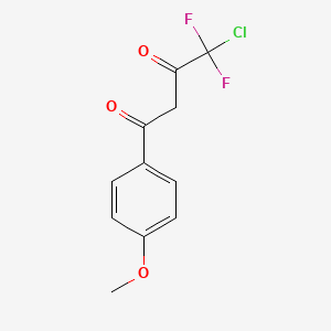 molecular formula C11H9ClF2O3 B2401788 4-氯-4,4-二氟-1-(4-甲氧基苯基)丁烷-1,3-二酮 CAS No. 861225-50-5