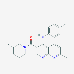 B2401789 (4-((4-Ethylphenyl)amino)-7-methyl-1,8-naphthyridin-3-yl)(3-methylpiperidin-1-yl)methanone CAS No. 1251628-82-6