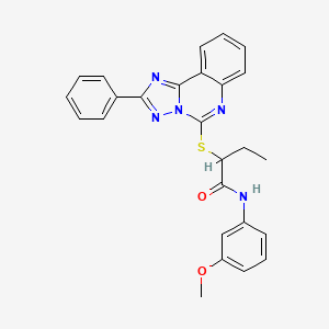 molecular formula C26H23N5O2S B2401792 N-(3-甲氧基苯基)-2-({2-苯基-[1,2,4]三唑并[1,5-c]喹唑啉-5-基}硫代)丁酰胺 CAS No. 866349-12-4
