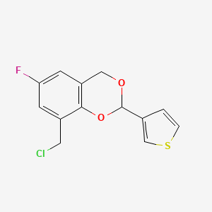 molecular formula C13H10ClFO2S B2401793 8-(氯甲基)-6-氟-2-(噻吩-3-基)-2,4-二氢-1,3-苯并二氧杂环 CAS No. 852217-74-4