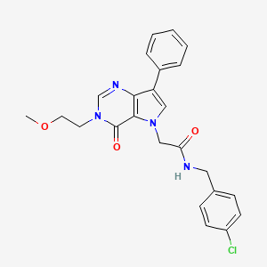 molecular formula C24H23ClN4O3 B2401794 N-(4-氯苄基)-2-[3-(2-甲氧基乙基)-4-氧代-7-苯基-3,4-二氢-5H-吡咯并[3,2-d]嘧啶-5-基]乙酰胺 CAS No. 1251611-69-4