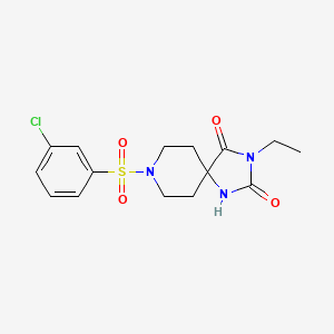 B2401795 8-((3-Chlorophenyl)sulfonyl)-3-ethyl-1,3,8-triazaspiro[4.5]decane-2,4-dione CAS No. 942006-65-7