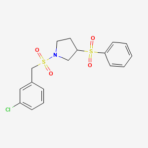 B2401802 1-((3-Chlorobenzyl)sulfonyl)-3-(phenylsulfonyl)pyrrolidine CAS No. 1706156-05-9