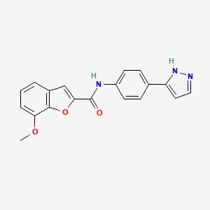 B2401805 N-(4-(1H-pyrazol-3-yl)phenyl)-7-methoxybenzofuran-2-carboxamide CAS No. 1207057-18-8