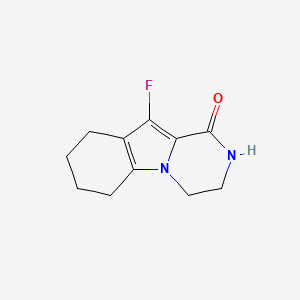 molecular formula C11H13FN2O B2401806 10-氟-3,4,6,7,8,9-六氢吡嗪并[1,2-a]吲哚-1(2H)-酮 CAS No. 1433990-26-1