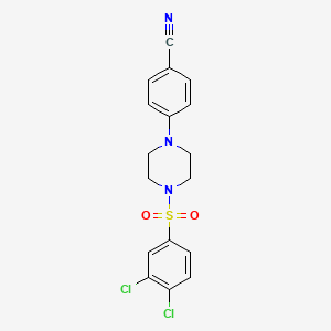 molecular formula C17H15Cl2N3O2S B2401809 4-{4-[(3,4-二氯苯基)磺酰基]哌嗪}苯甲腈 CAS No. 478046-90-1