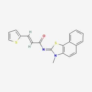 molecular formula C19H14N2OS2 B2401815 (2E，NZ)-N-(3-甲基萘并[2,1-d]噻唑-2(3H)-亚烷基)-3-(噻吩-2-基)丙烯酰胺 CAS No. 477486-21-8